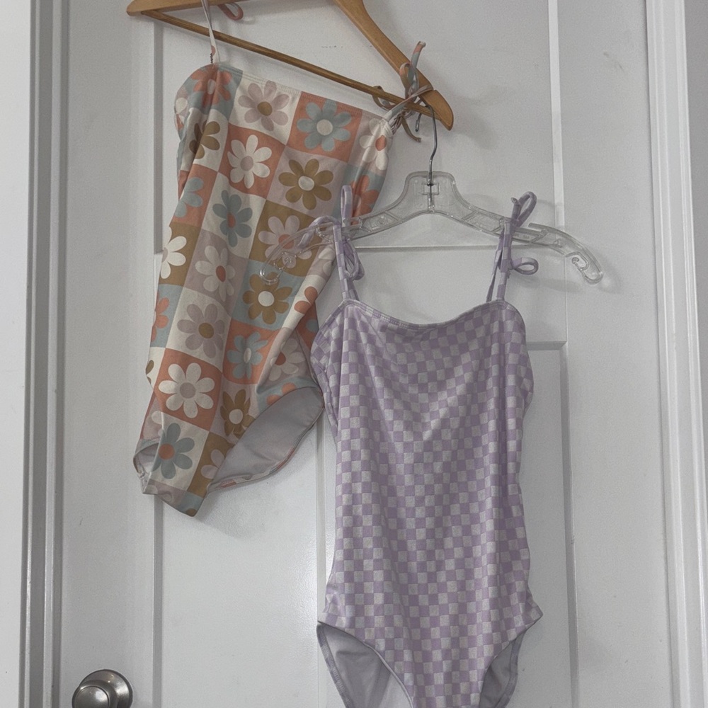 Janela Bay Floral and Checkered One-Piece Swimsuits